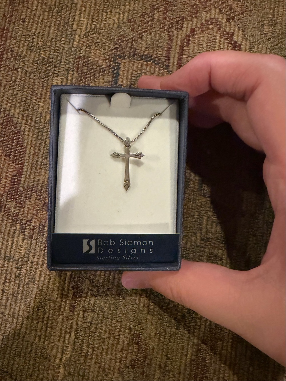 Bob Siemon Designs Sterling Silver Cross Necklace - Two-Tone
